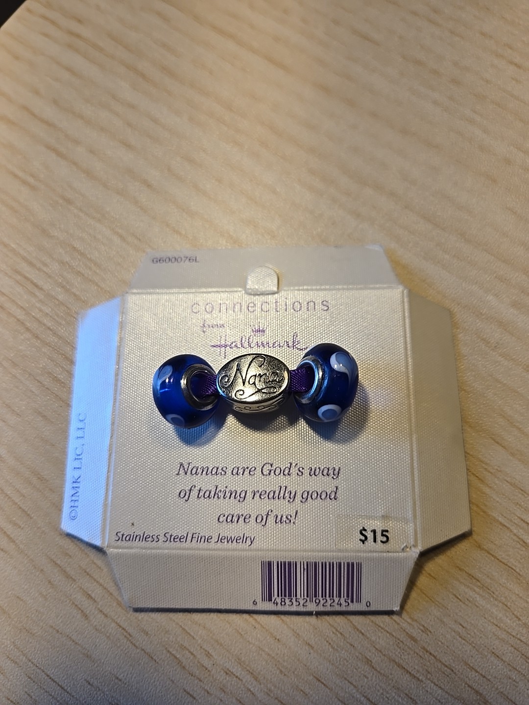 Connections from Hallmark Stainless Steel Nana Grandmother Heart Charm No Box