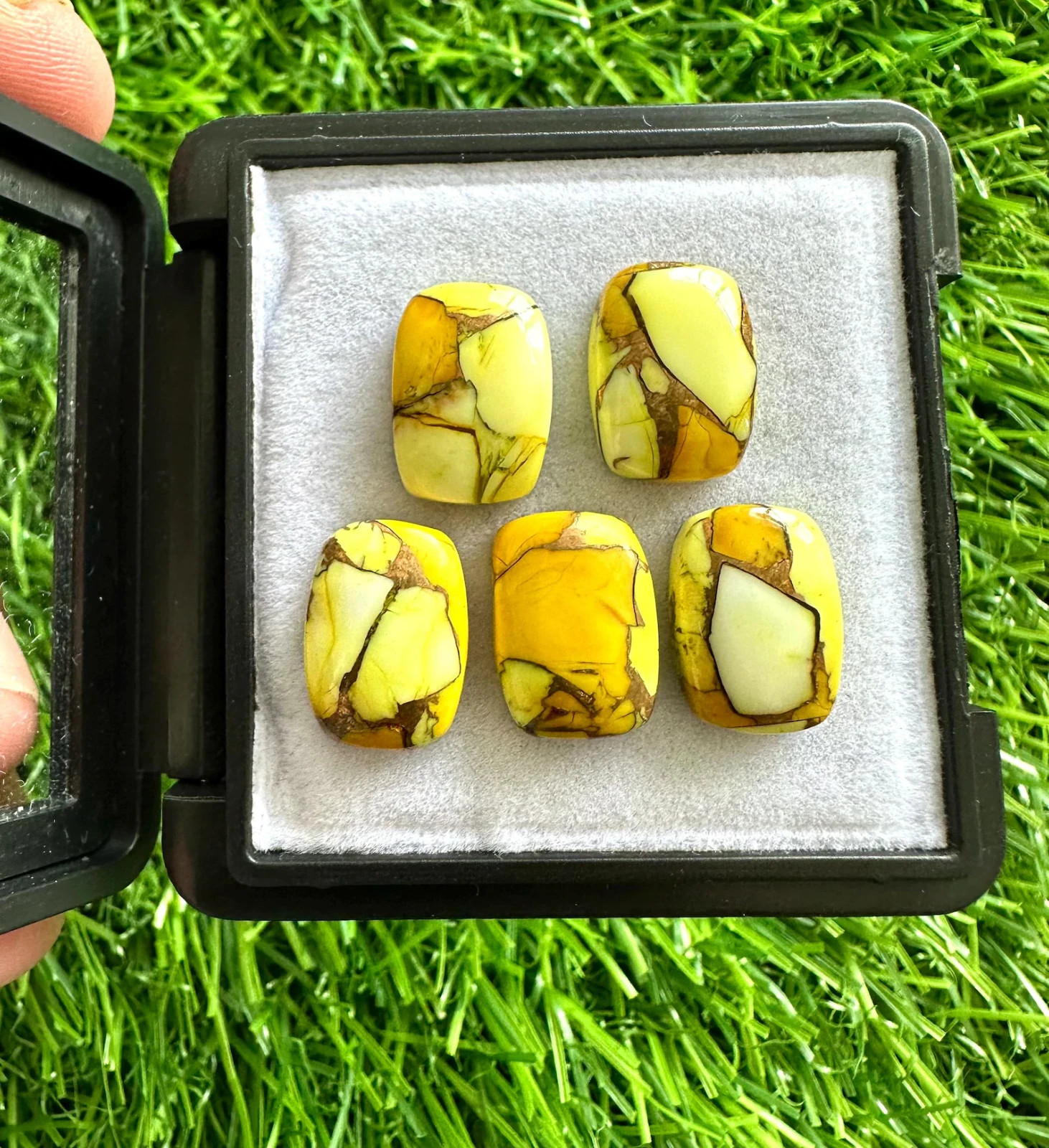 Natural Yellow Honey Copper Turquoise 10x14MM Cushion Cabochons 10Pcs Lot