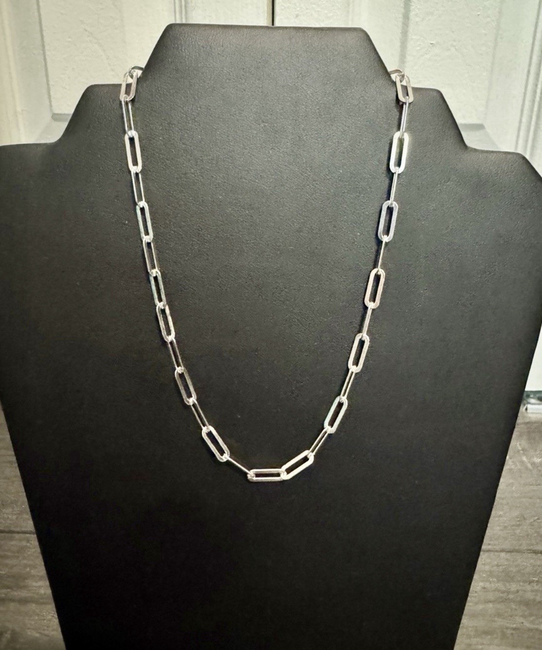 Paolo Romeo Sterling Silver 925 Paperclip Chain Necklace 16 Inch 11.5g