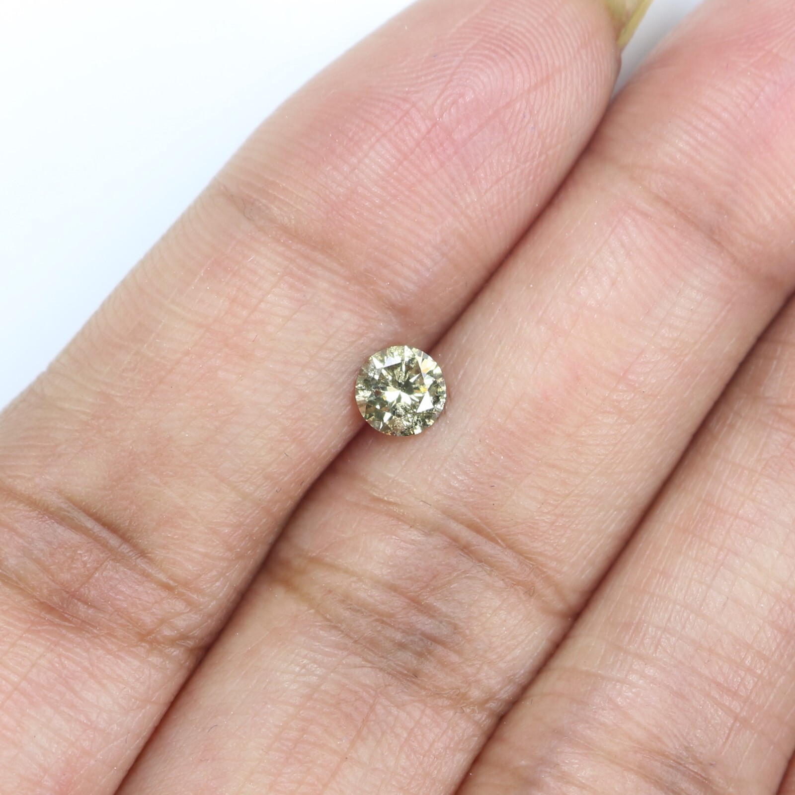 0.36 Ct Natural Loose Round Cut Diamond 4.65 MM Light Green Color Diamond KQ2595