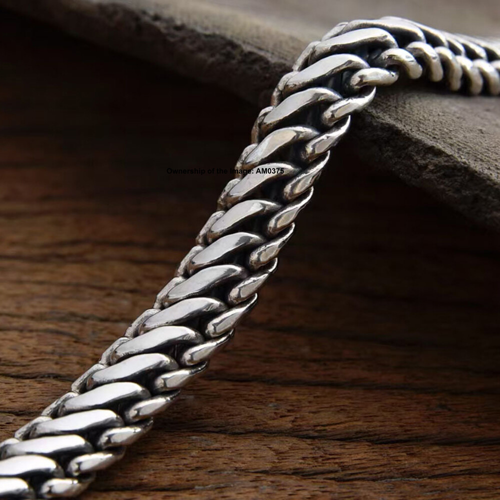 Real 925 Sterling Silver Bracelet 10.5mm Unique Curb Link Bracelet 7.87-8.66inch