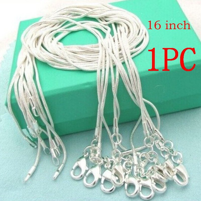 Lot 5/10Pcs 925 silver-plate 1MM Snake Chain Necklace For Pendant 16-24inch AAA