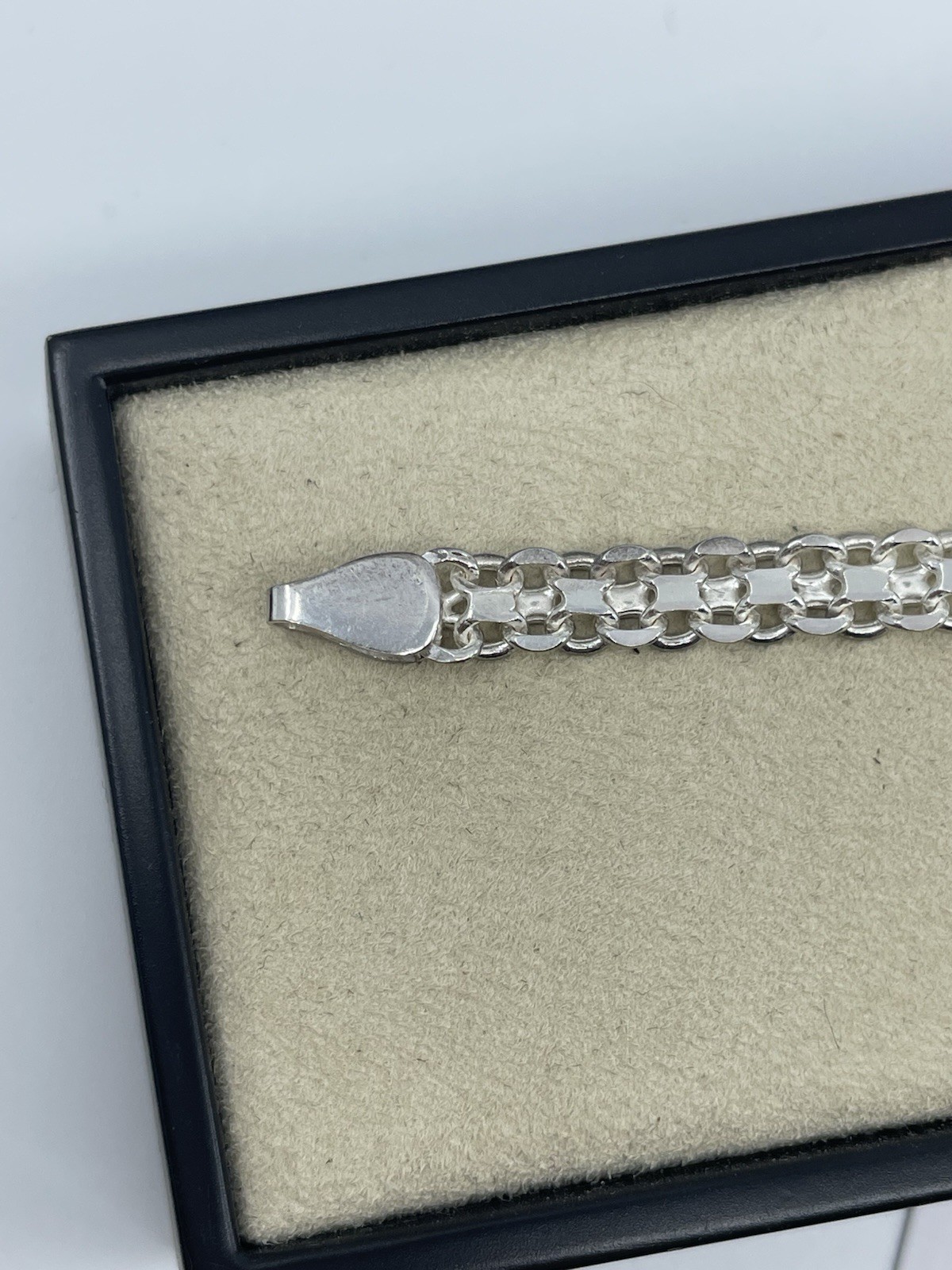 925 Sterling Silver Double Rolo Belcher Link Bracelet 7.5” 5.5mm 4.4g Round Link