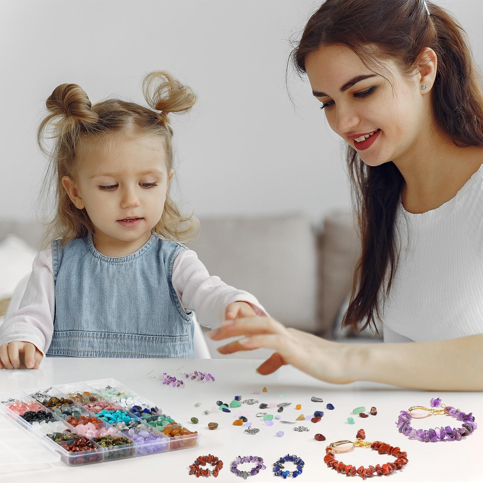 Ouubuuy Jewelry Making Kits for Adults Women with 1200pcs 20 small, colorful