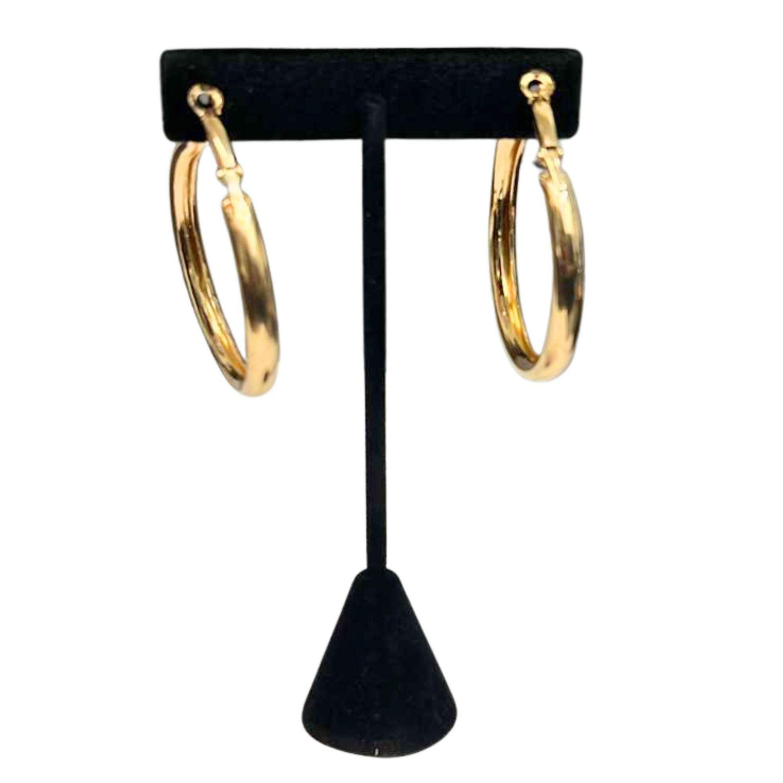 Classic 2″ Gold Lightweight Thick Tube Hoop Earrings for Women 1-Pair