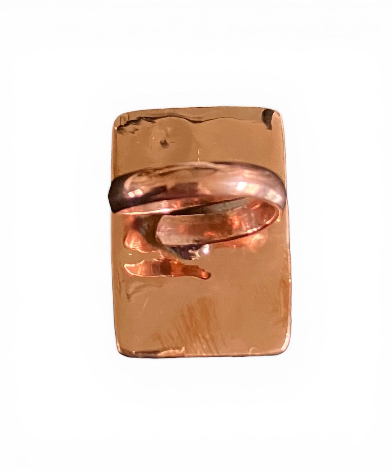 Southwest Boho Copper Kingman Mojave Turquoise Cluster Ring Adj 8 9 10 11 12