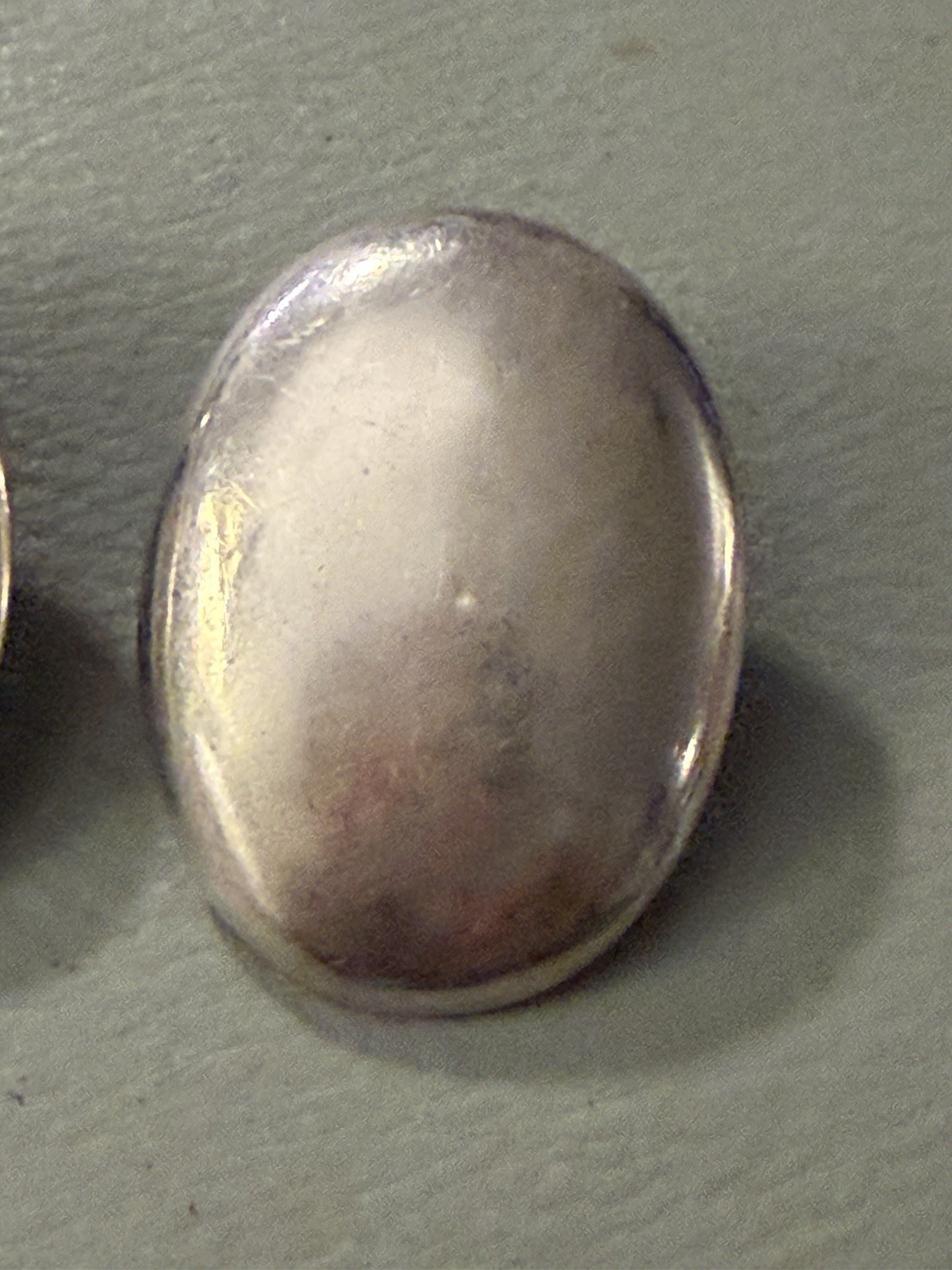 Womens Vintage Estate Sterling Silver Clip On Earrings Oval Shaped