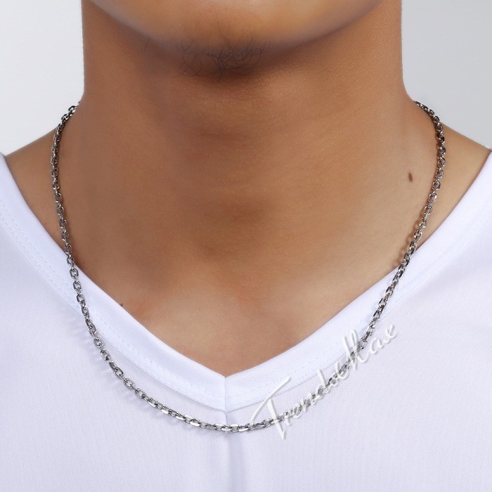 USA Stock 4mm Cable Rolo Link Stainless Steel Mens Boys Chain Necklace 20-28″