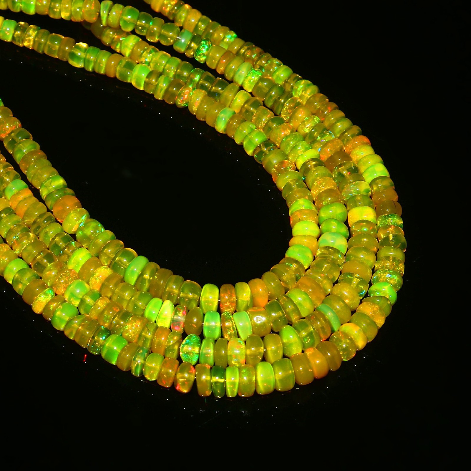Gemstone Opal Beads Rondelle Opal beads Yellow Color Opal Necklace Birthday Gift