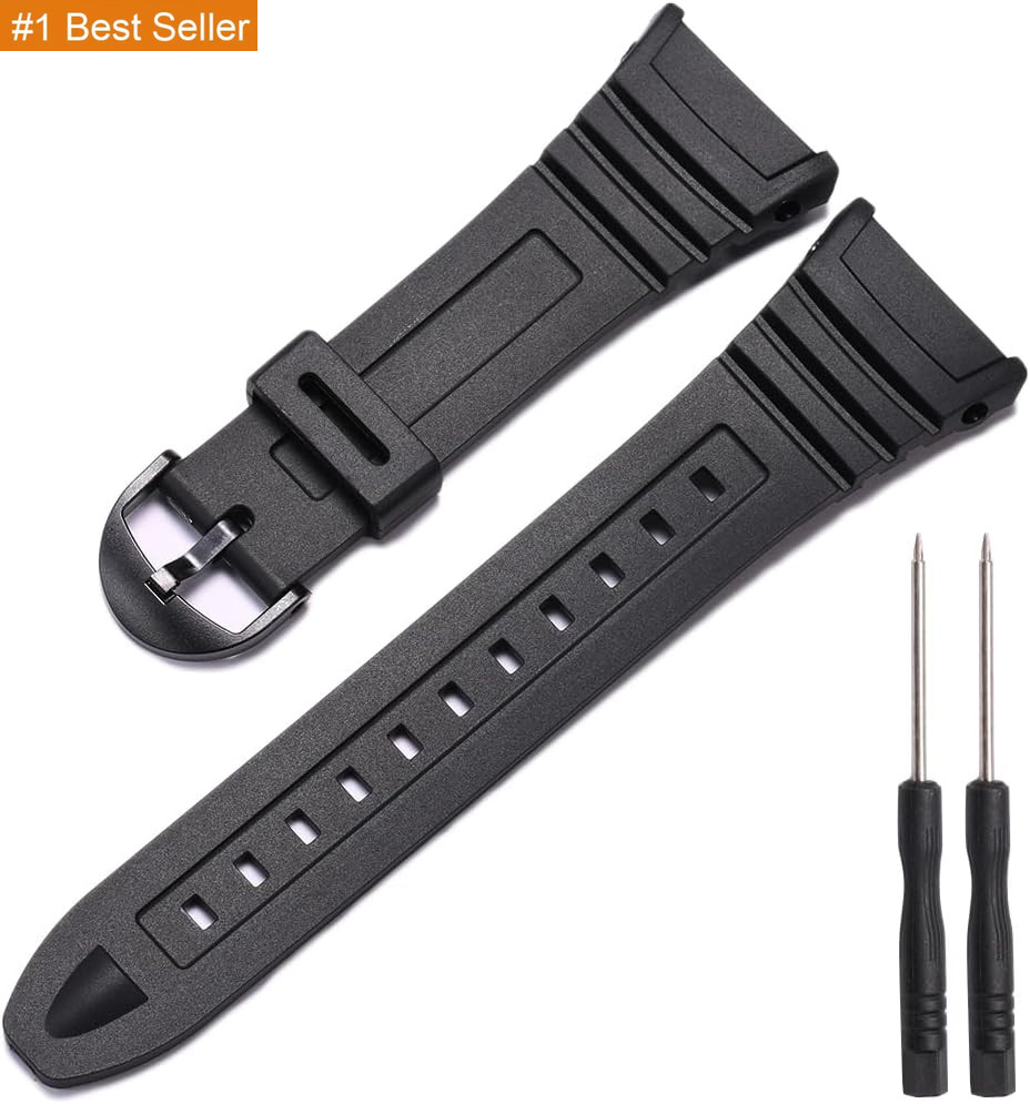Replacement Watch Strap Band Compatible with Casio Men’S W-96H W96H-1BV Sport Wa