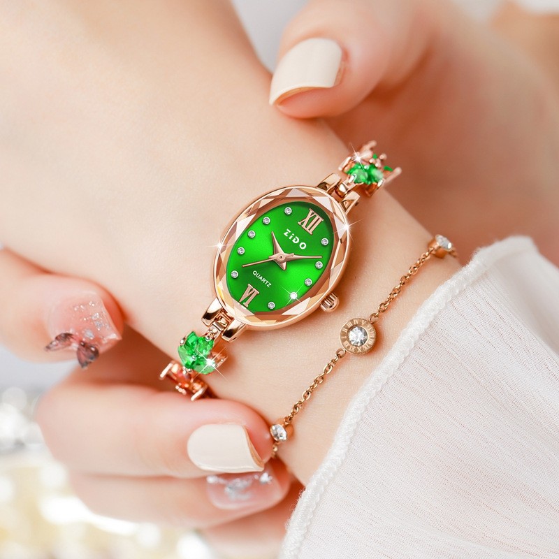 Women’s Watches Light Luxury Diamond Inlaid Female Watch Waterproof Oval Ladies