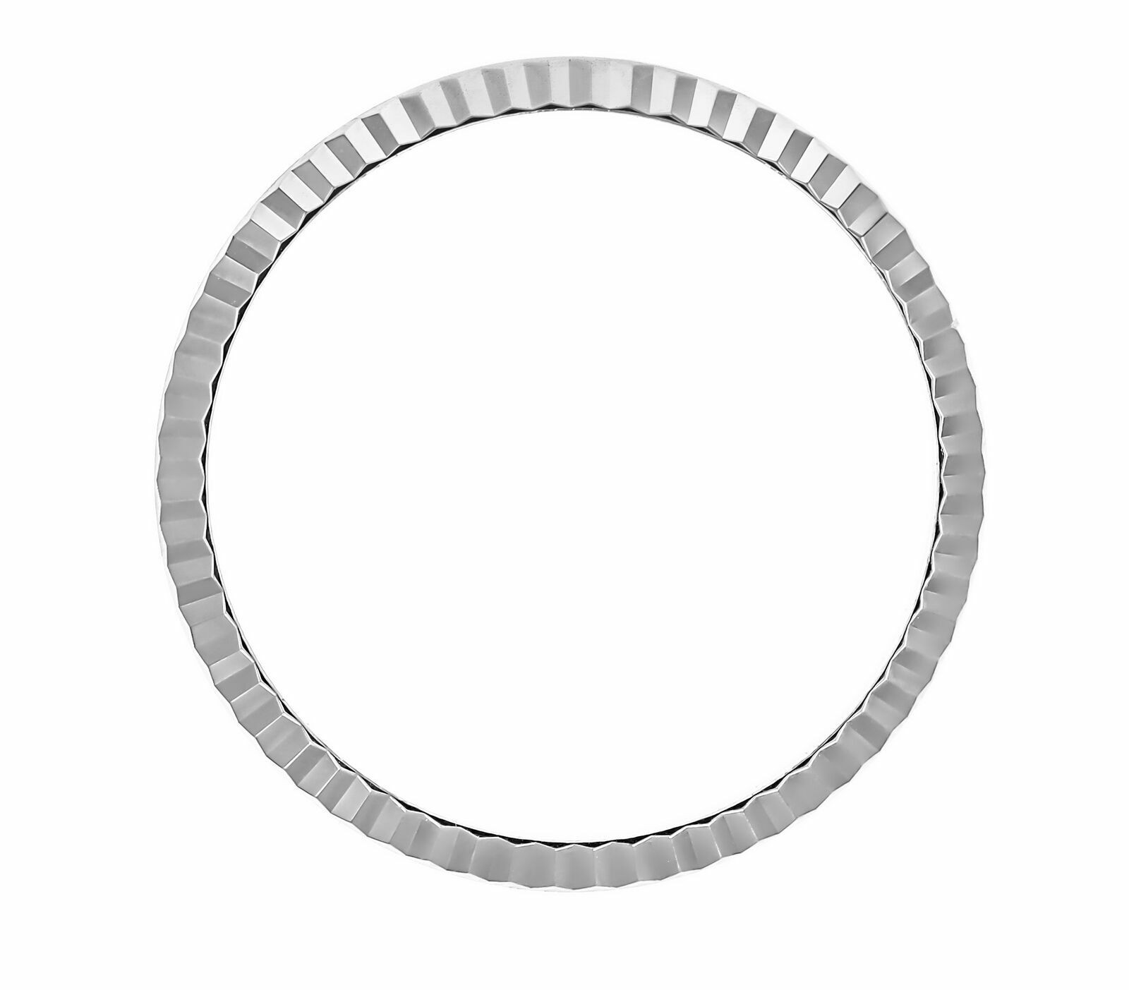 LADIES 14KW GOLD FLUTED BEZEL WATCH PART FOR ROLEX 24MM 67180, 67194, 67230