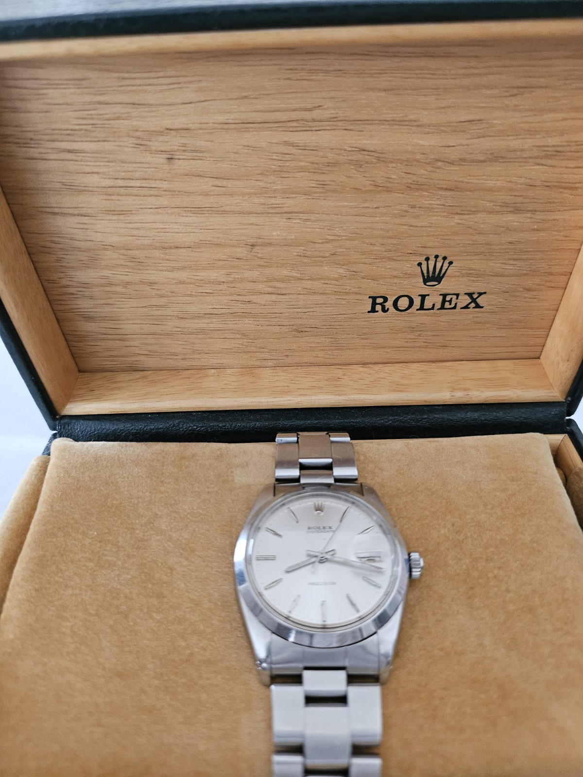 Rolex 34mm OysterDate Precision Vintage Watch 6694 + Rolex Box