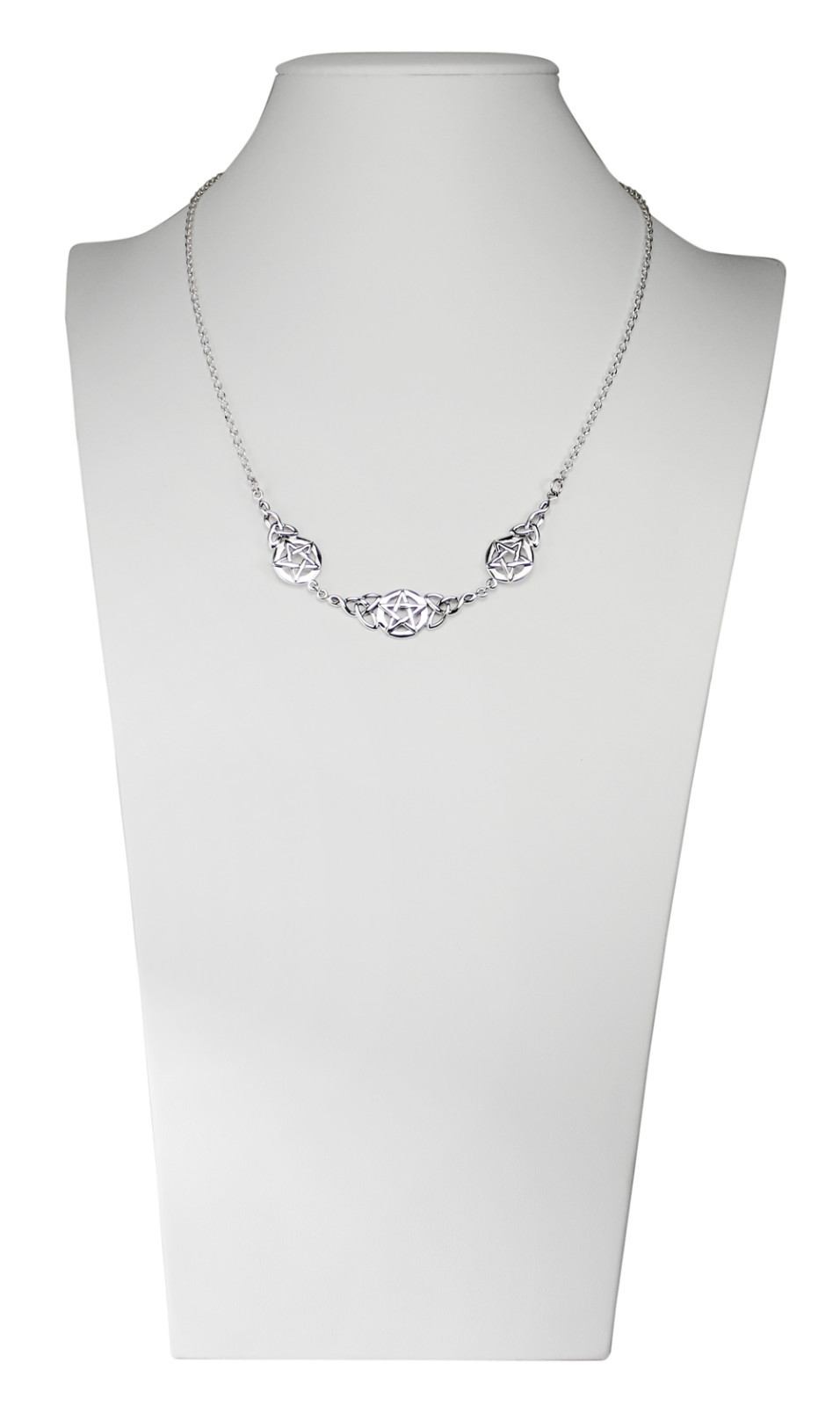 Sterling Silver Celtic Knot Pentacle Necklace Wiccan Triquetra Witch Pentagram