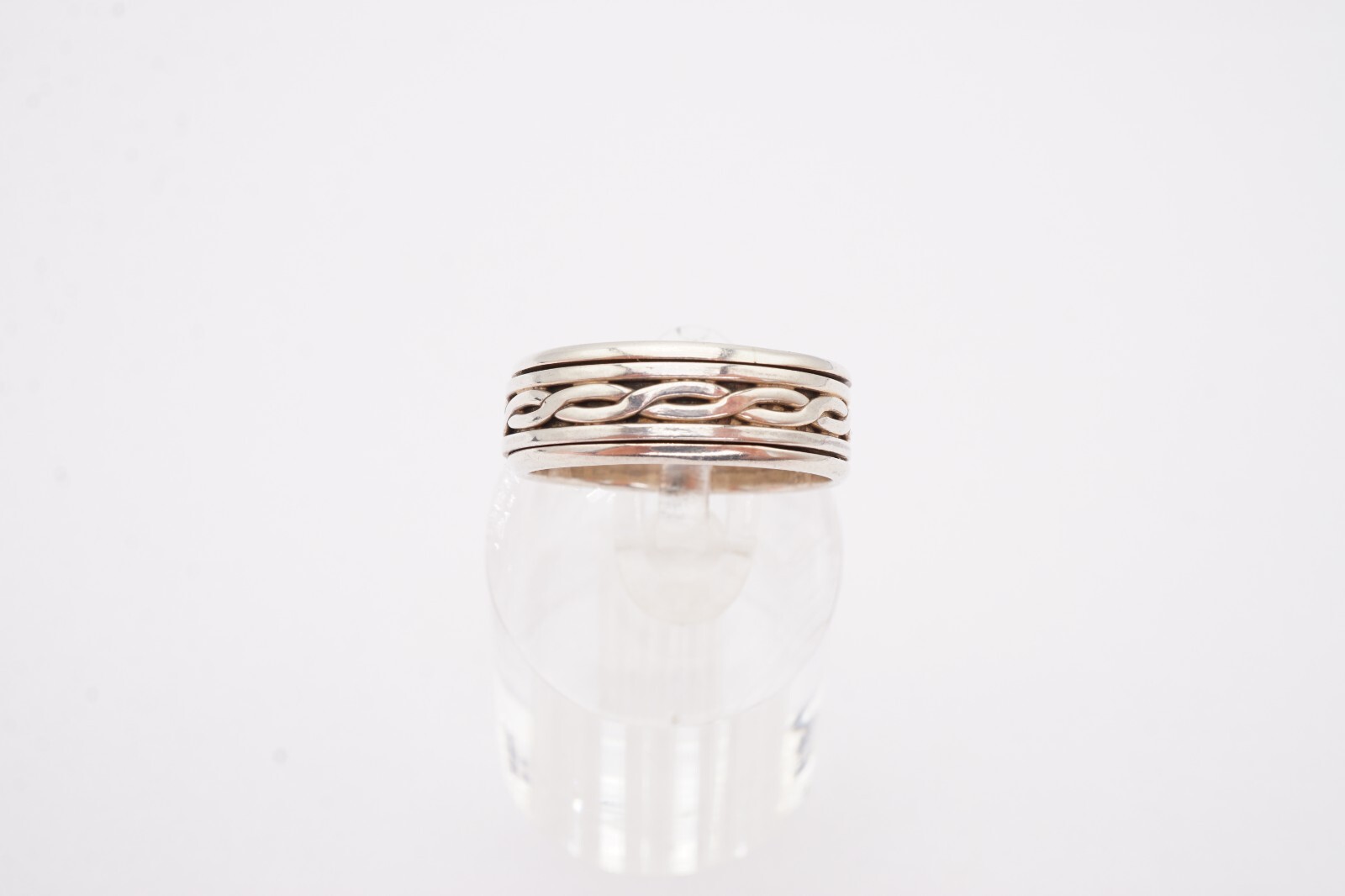 Sterling Silver 925 Barbed Wire Spinner Ring Size 8