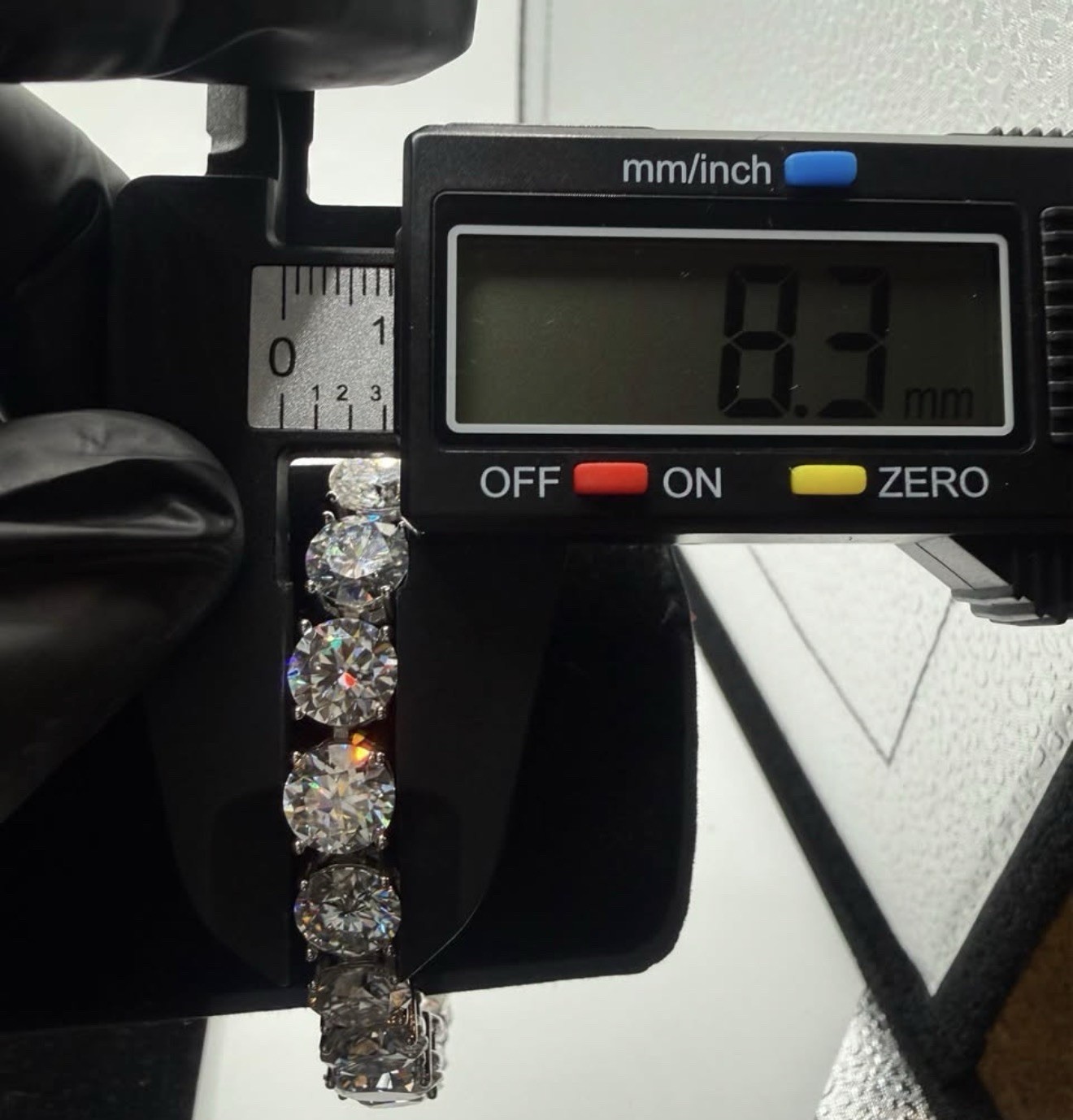 18K white gold Over sterling 925 silver Moissanite Graduated 10.6mm Tennis