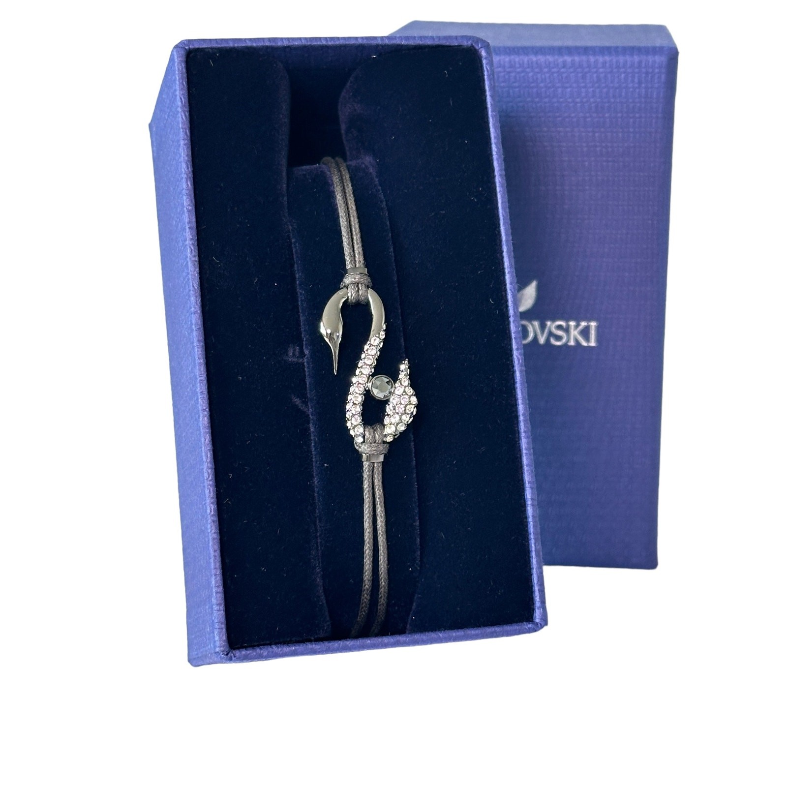 Swarovski Power Collection Hook Bracelet Dark Gray, Ruthenium plated
