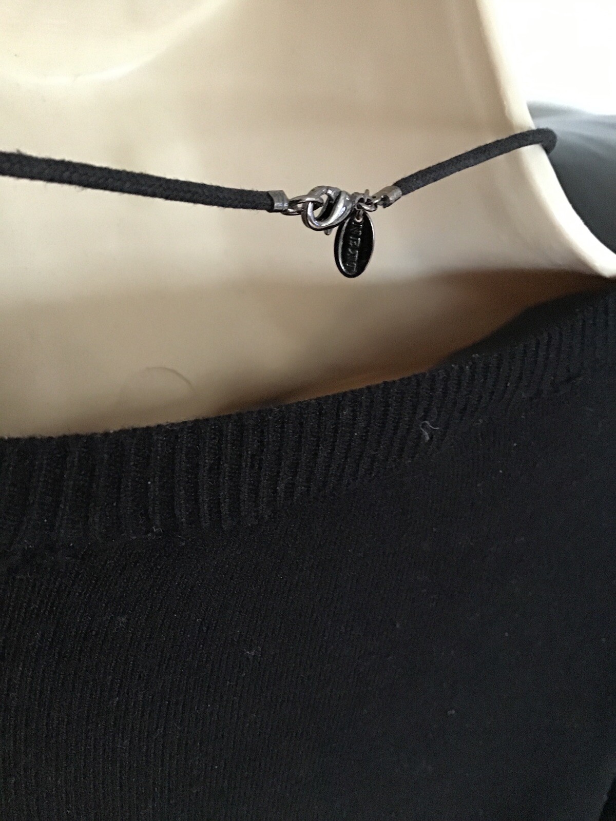 NEXT Necklace Diamanté & Beads on black Cord Lovely 36cm F1