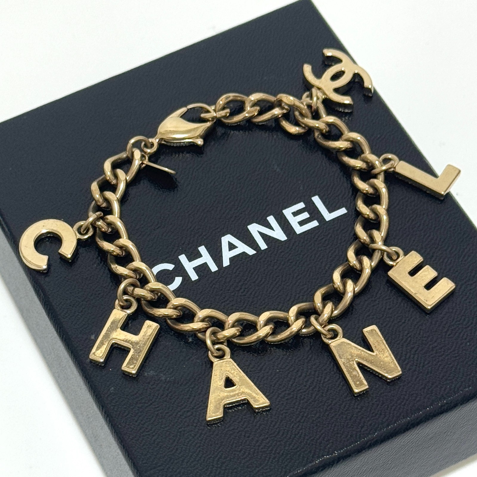 CHANEL 05V COCO Mark CC Logo Bracelet Gold Accessory Authentic JAPAN