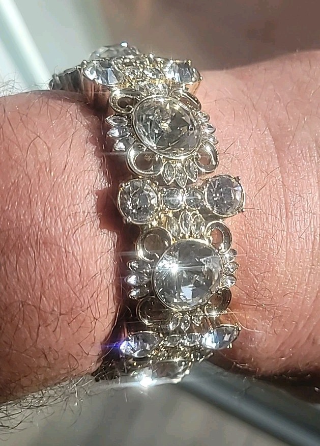 Brilliant Crystal Glass Stretch Bracelet Major Bling