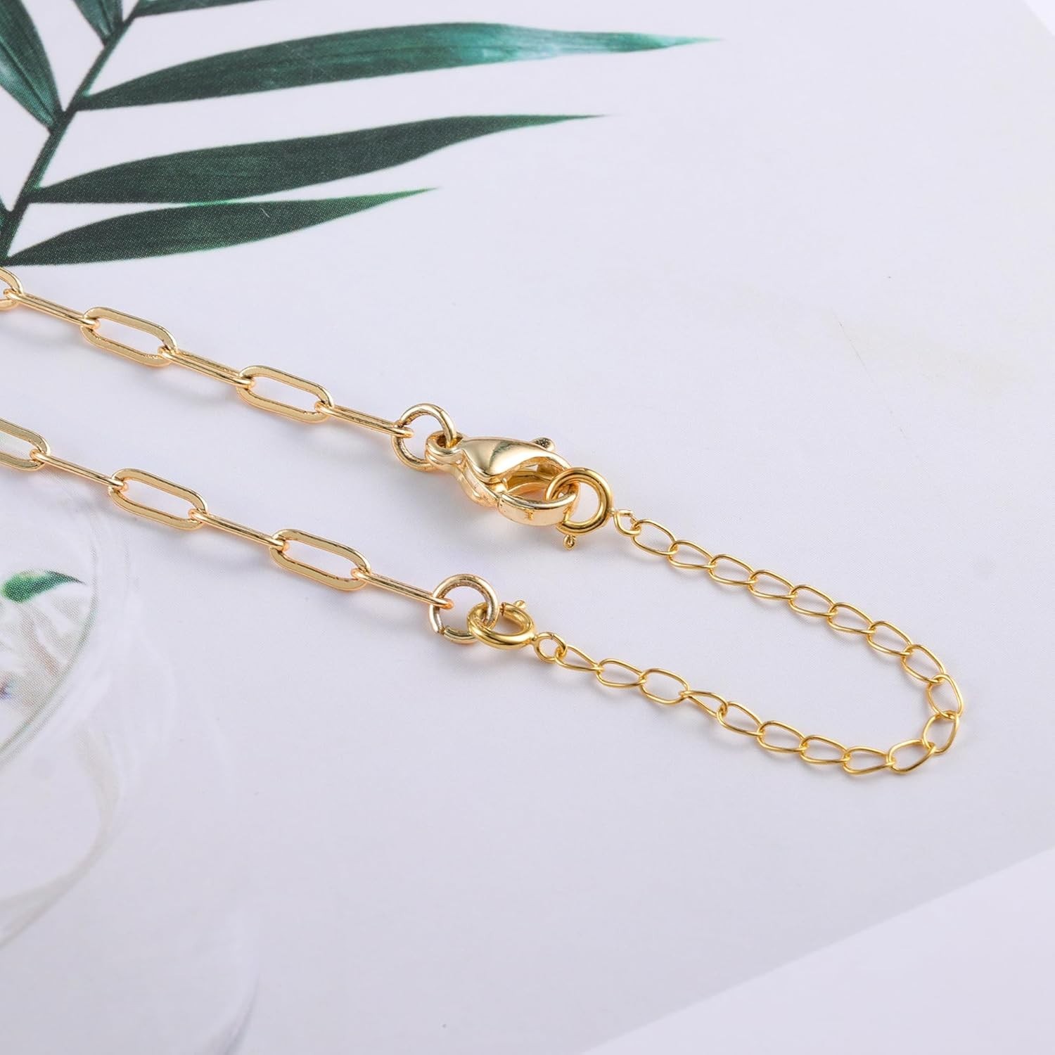 Luxury 18K Solid Gold Extender – Adjustable Chain for Jewelry with Clasp Closure