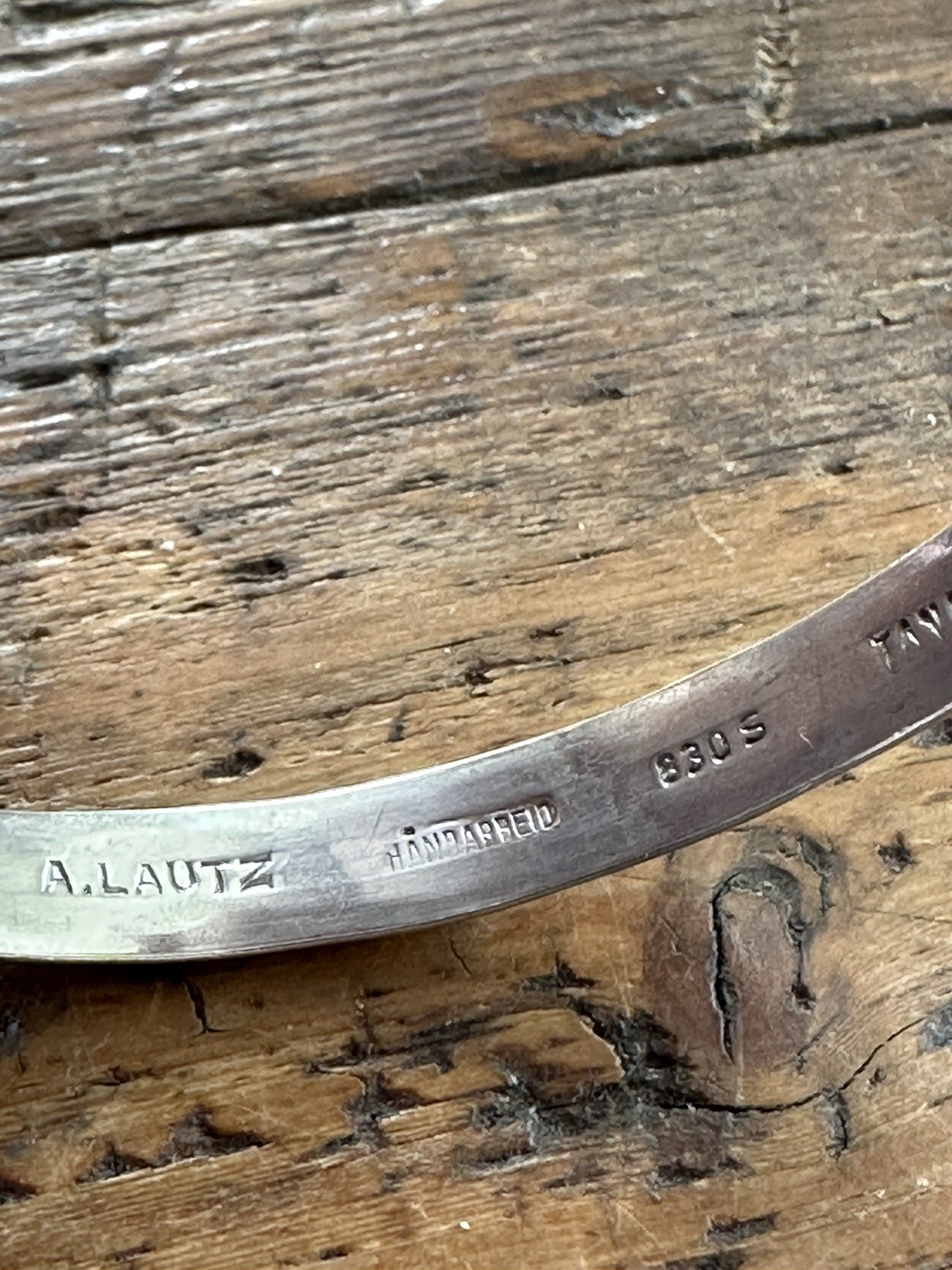 A. Lautz Tana 830s silver Handmade Modernist Bracelet Norway vtg signed 1831