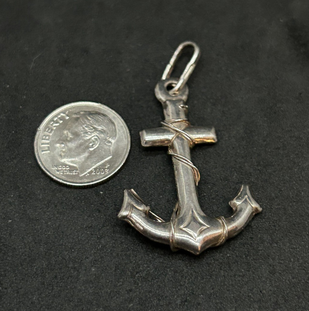 925 Sterling Anchor Pendant 1.5in – 3.29g