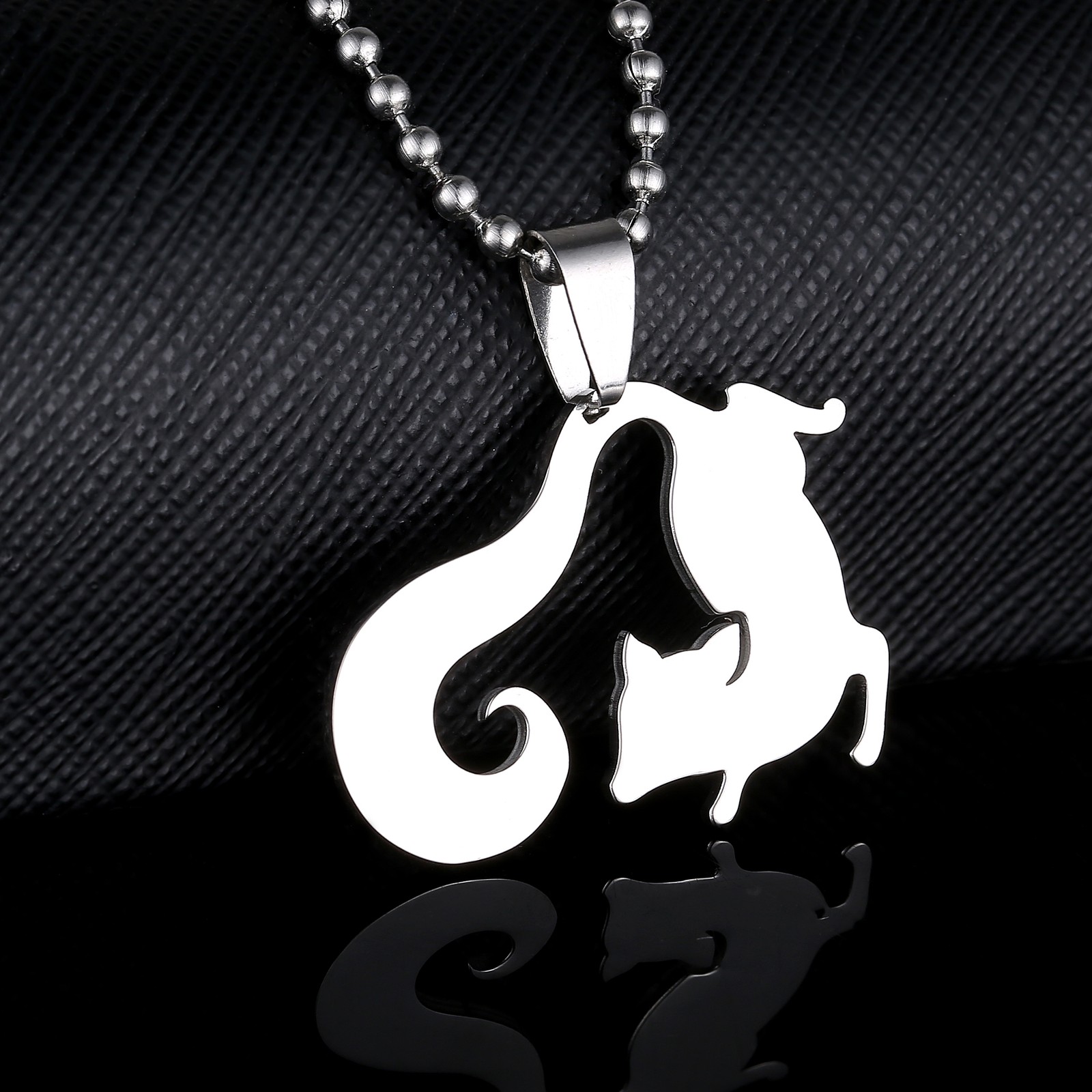 Stainless Steel Fox Necklace Animal Theme Pendant Gift for Her or Him
