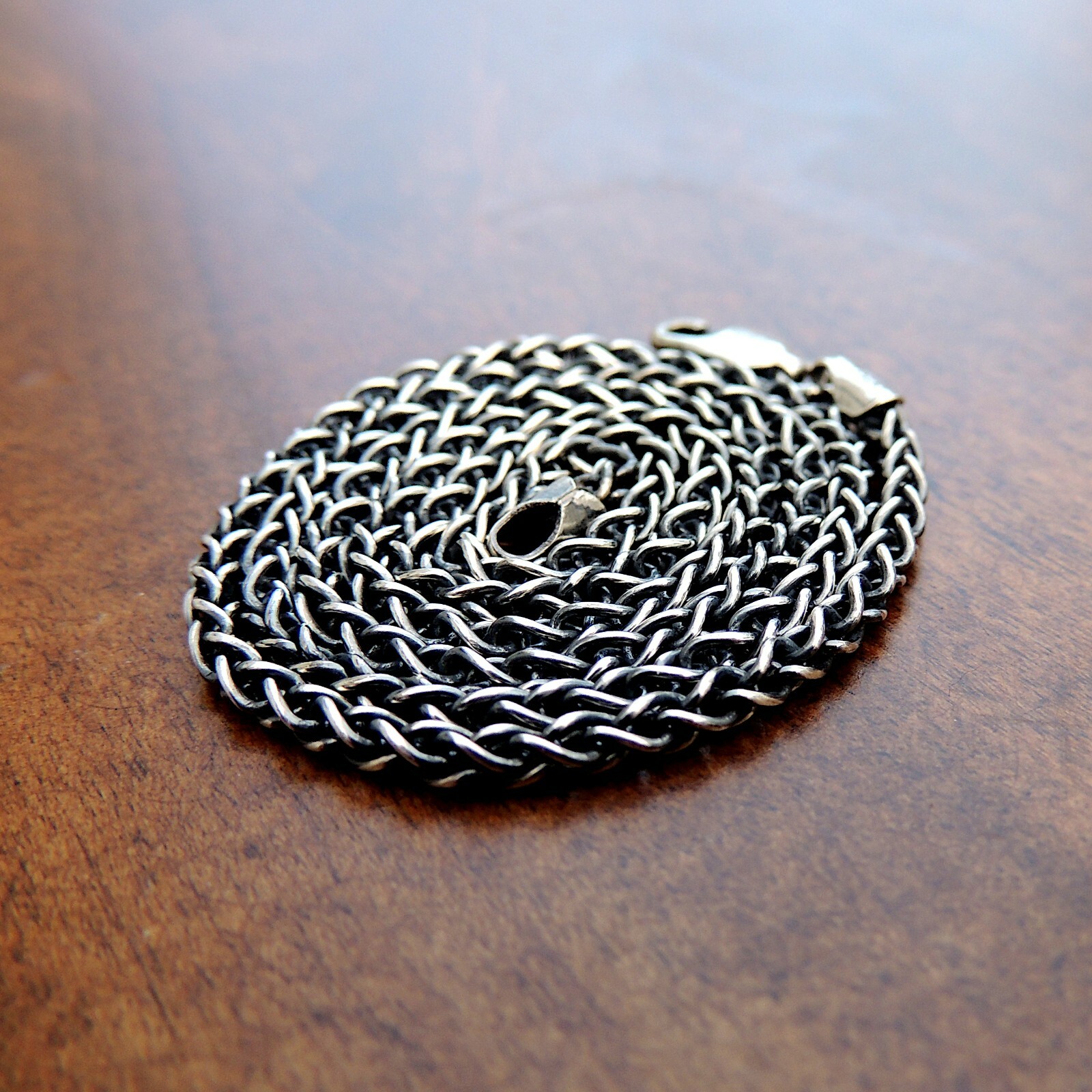 2.5mm Sterling Silver Oxidized Wheat Necklace Chain for Pendants (.925 Silver)
