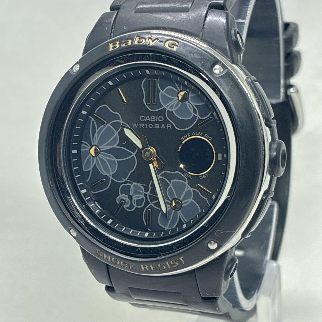 Battery replaced, working. Casio Baby-G Flower Dial Black BGA-150FL
