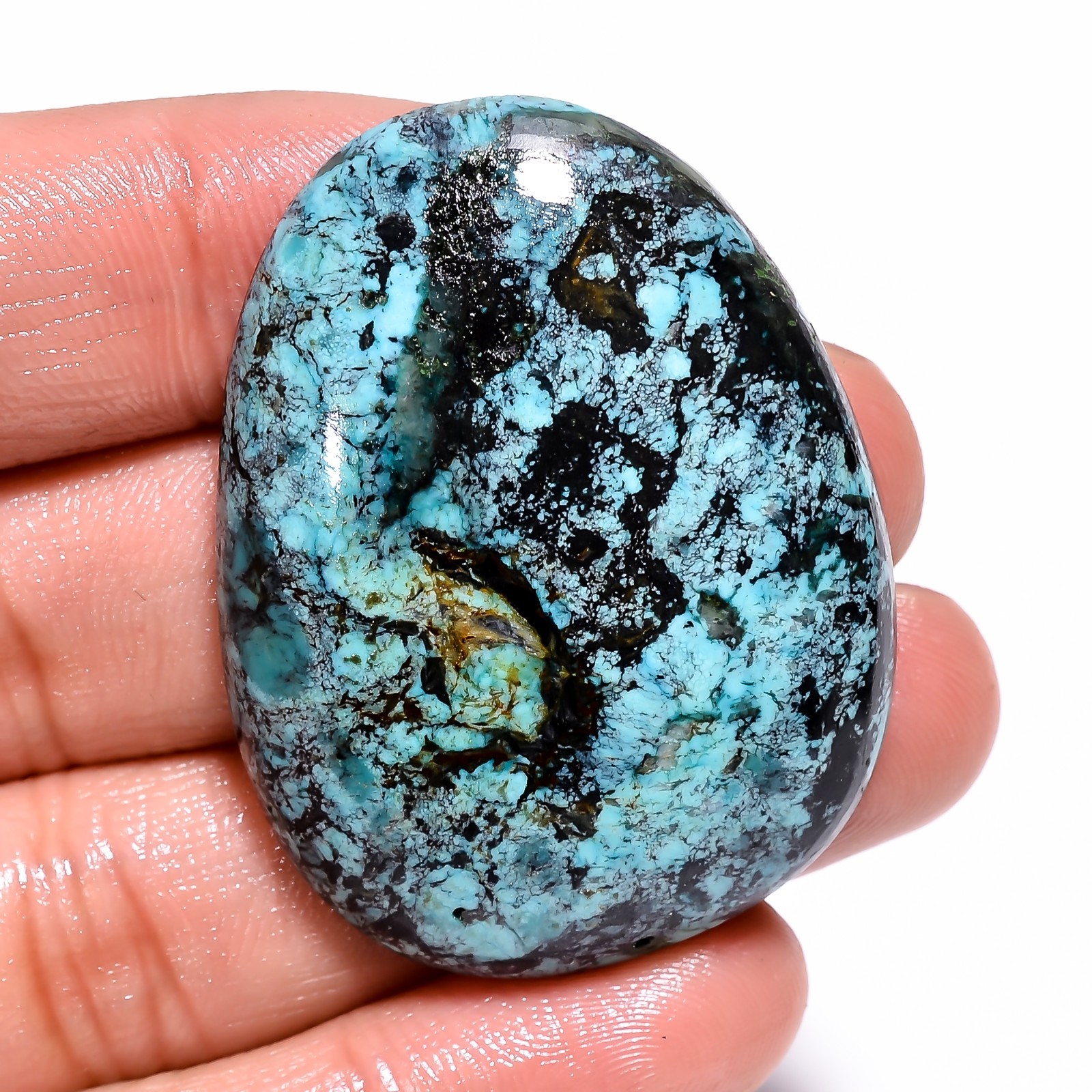 Tibet Turquoise stone 100% Natural Fancy Shape Cabochon 80.85 Ct 33x43x8mm BC-81