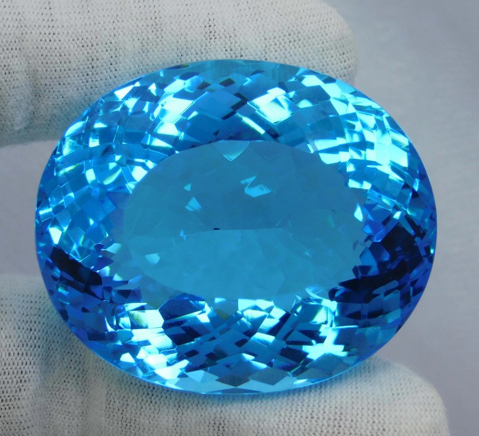 100 Ct Certified Natural Santa Maria Aquamarine Topaz Oval Cut Gemstone