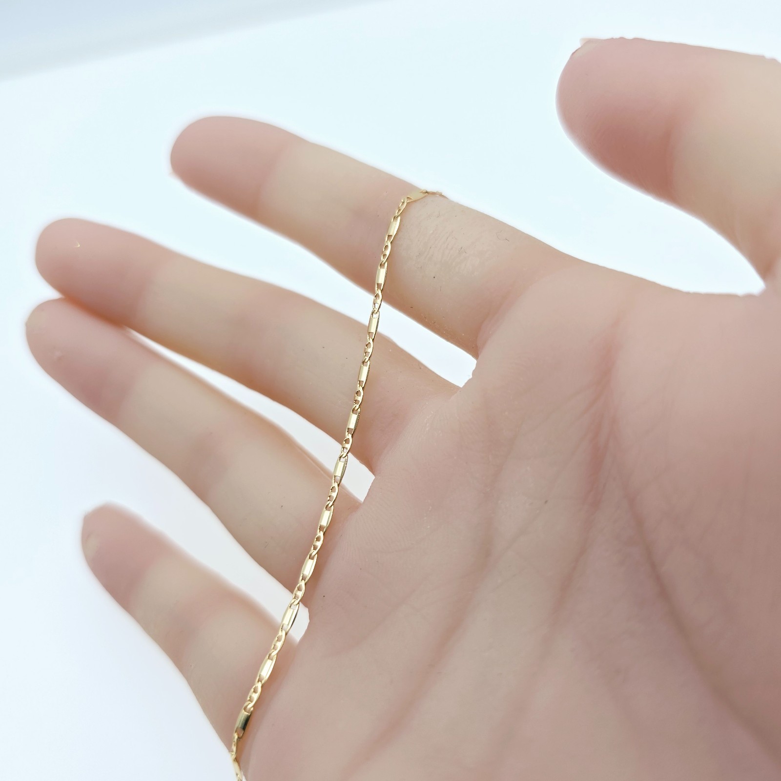 45cm / 17.7 Inch Shine, XPNL0023 Rose Gold Dainty Box Link Chain Necklace