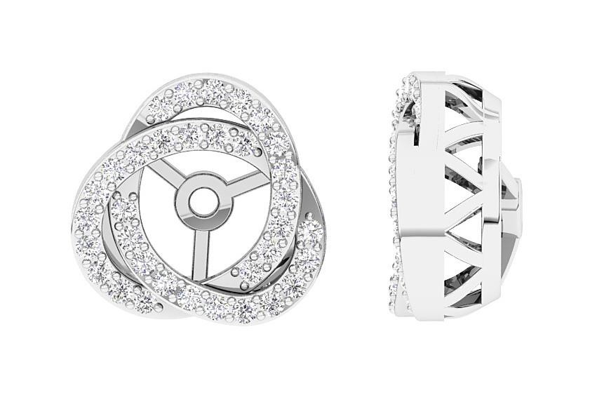 Removable Jacket Earrings I1 G 0.60 Carat Round Diamond 14K Solid Gold 12.70 MM
