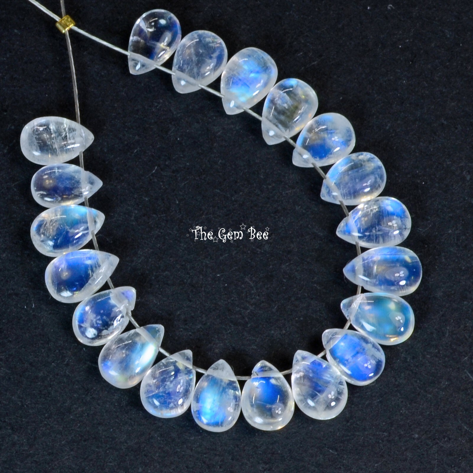 15 Carat Rainbow Moonstone Smooth Pear Briolette Bead (20)