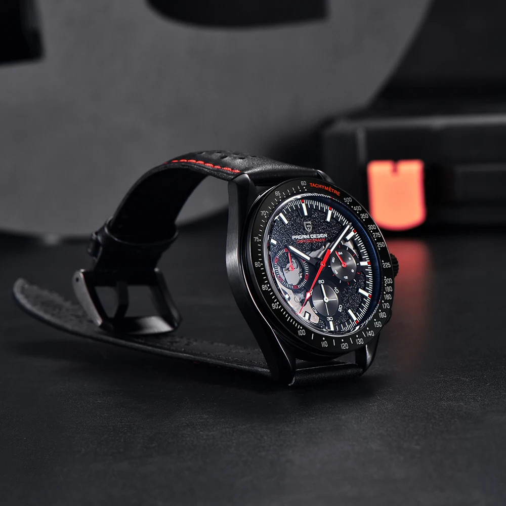 Men’s Moon Chronograph Quartz Watch Sapphire Waterproof Wristwatch