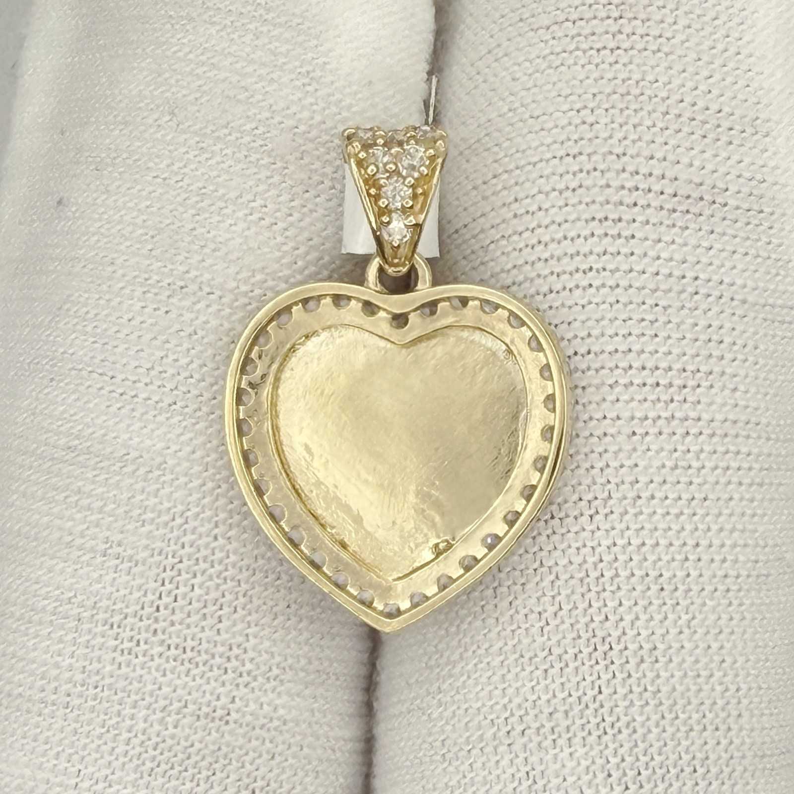 10k Yellow Gold Women For Her Cubic Zirconia Heart Charm Pendant Jewelry Gift