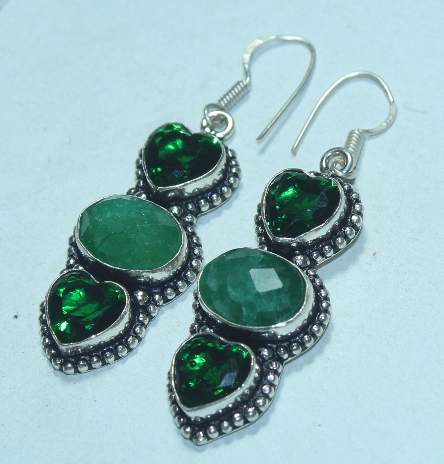 Green Onyx Peridot Gemstone Handmade Earring Jewelry Earring Size 1.5 Inches