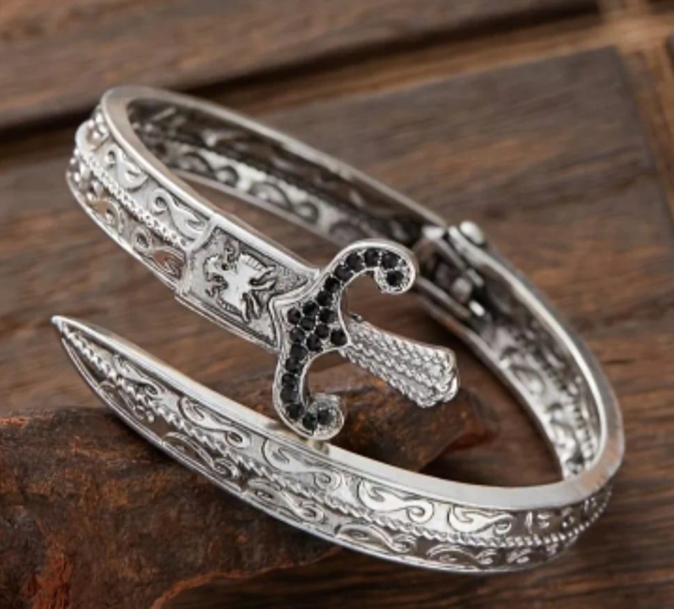Punk Gothic Geometric Open Sword Bangle bracelet