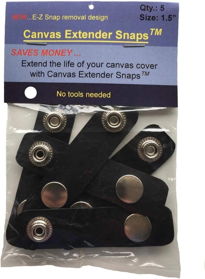 Boat Canvas Extender 3/4″ Black Snaps 5 per Bag Easy Release Boating Tabs