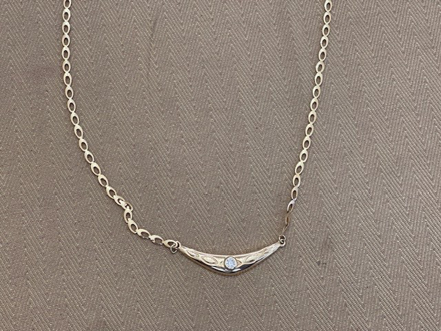 Vintage 12k Rose Gold Oval Link Chain Necklace w/ Pendant 18″ 3.2 Grams Hollow