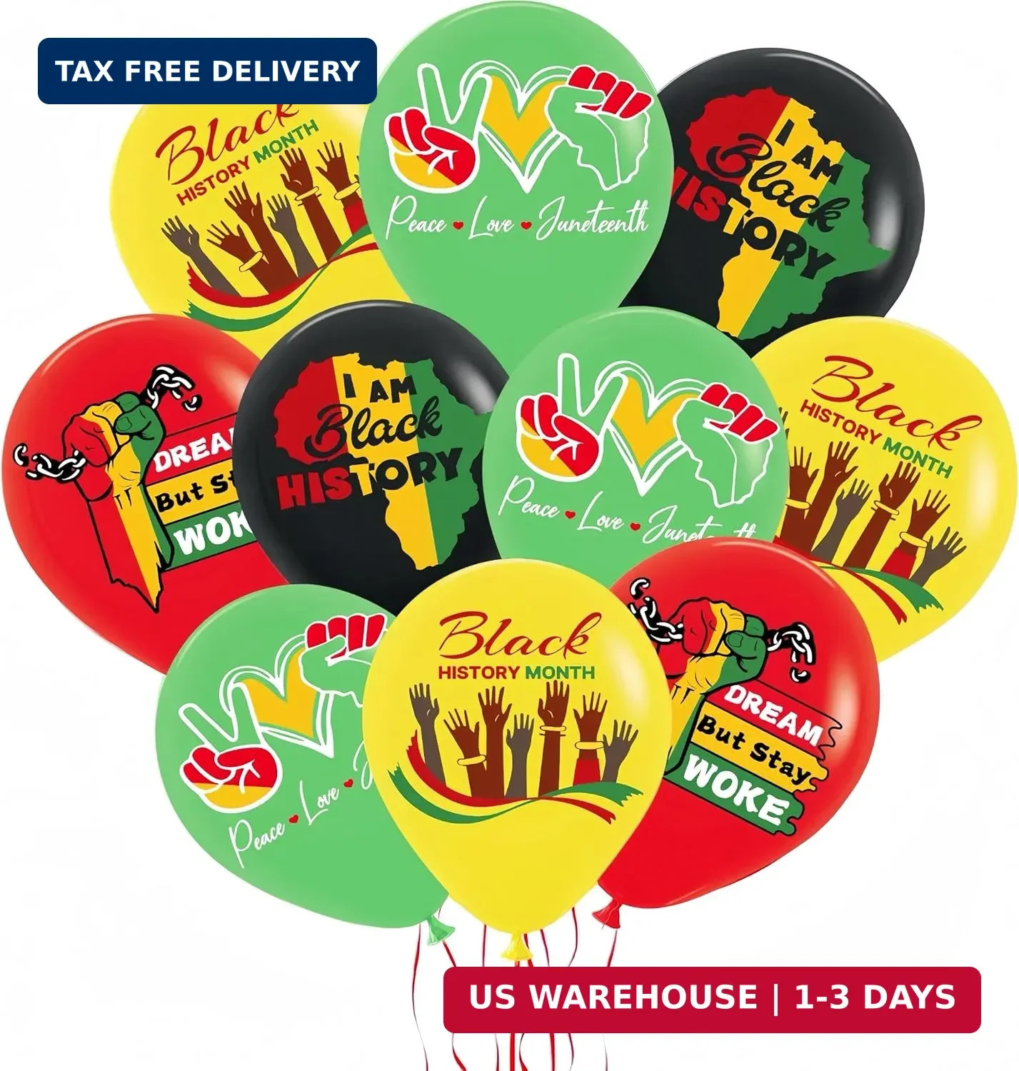40Pcs Juneteenth/Freedom Day Black History Balloons (Black/Yellow/Red/Green) – A