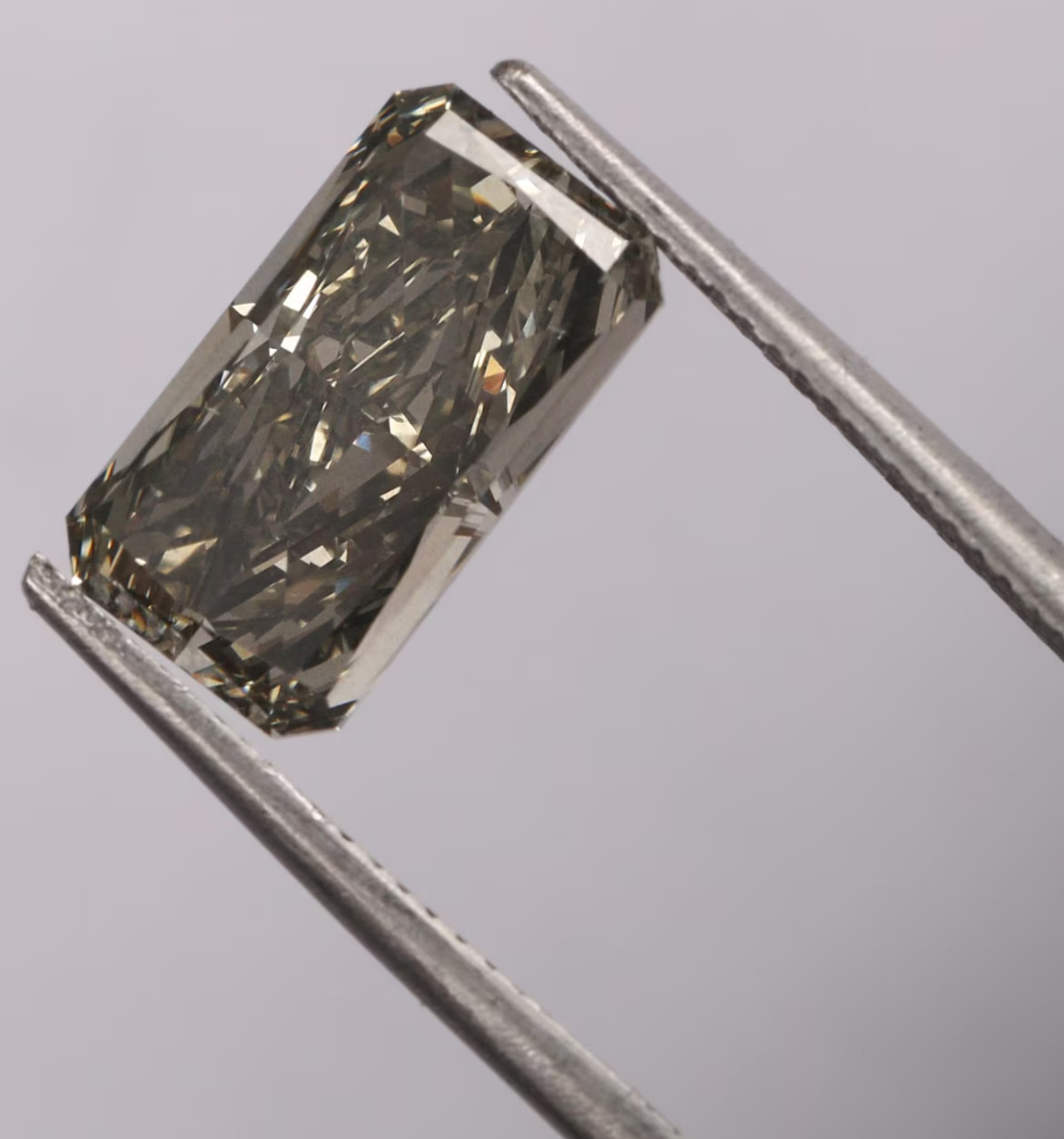 CERTIFIED 4.15 Ct Natural Gray Diamond radiant cut LOOSE VVS1/ 10.7 mm