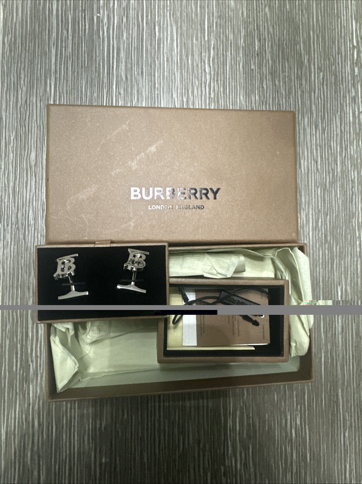 Burberry Cufflinks Palladium Authentic