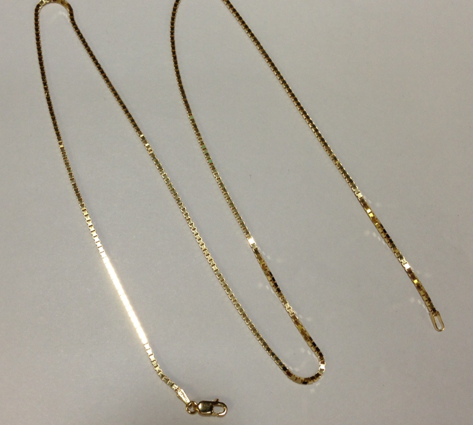 18k Yellow Gold 24″ Classsic Box Link Pendant Chain/Necklace 1.4mm 10.4 grams