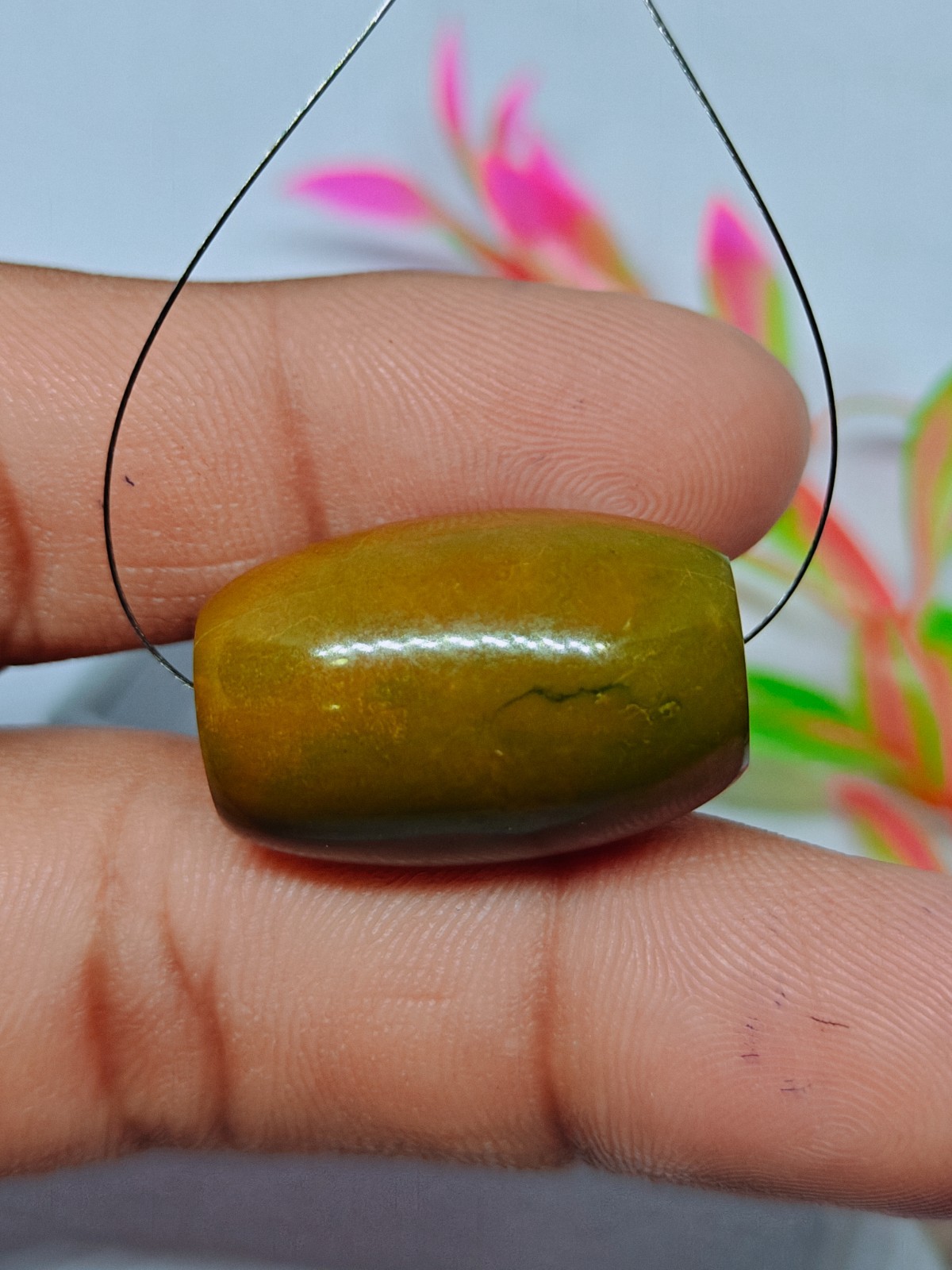 Tibetan Turquoise Drum Beads: 45 CT Polished Gemstone Loose Bead.
