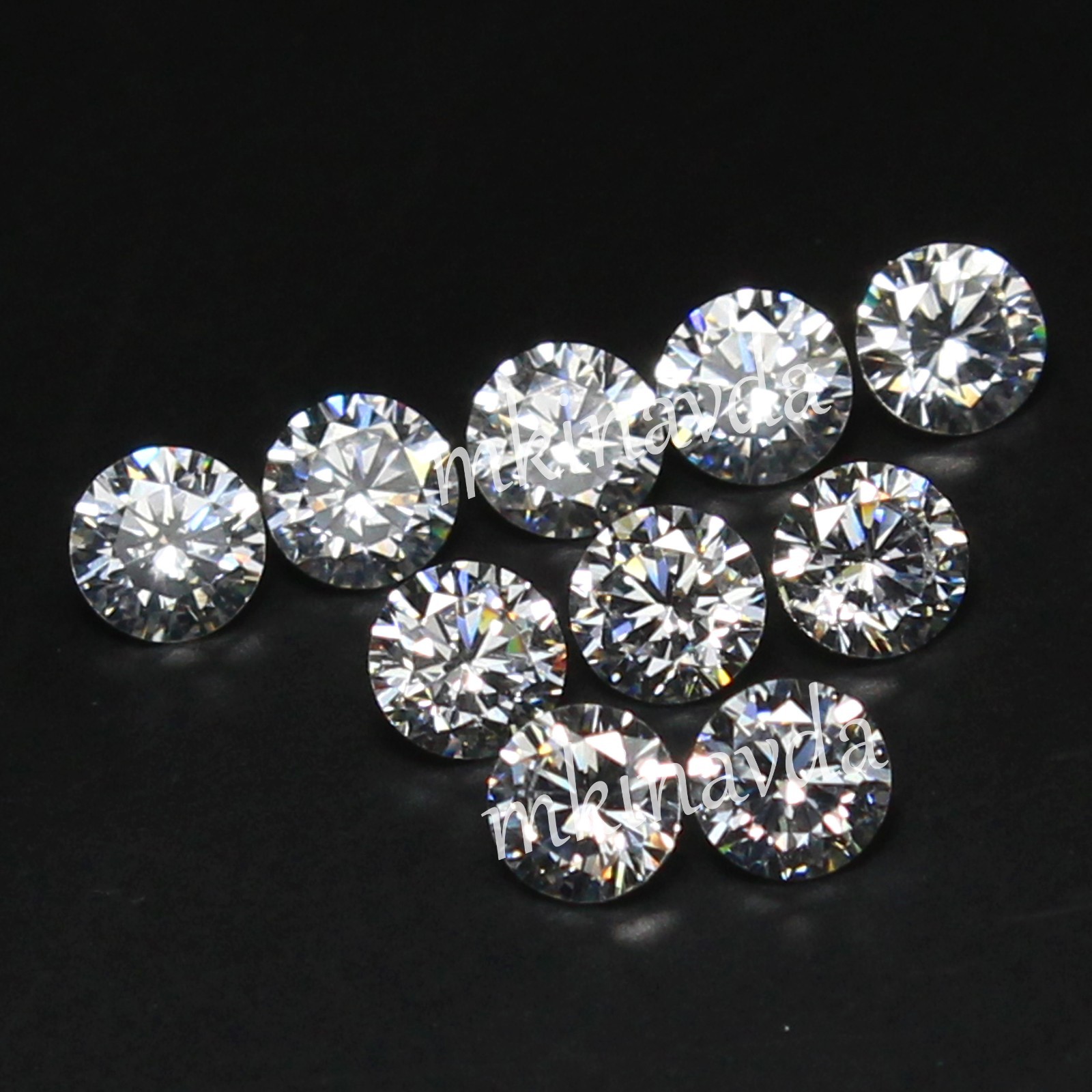 Natural 6.00 Ct D Color VVS1 Brilliant Cut White Diamond 5.50 MM Round 10 Pc Lot