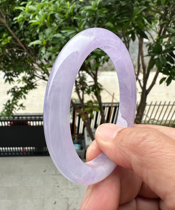 Natural Grade AAA Ice Lilac Lavender Burmese Jade jadeite bracelet bangle 57MM