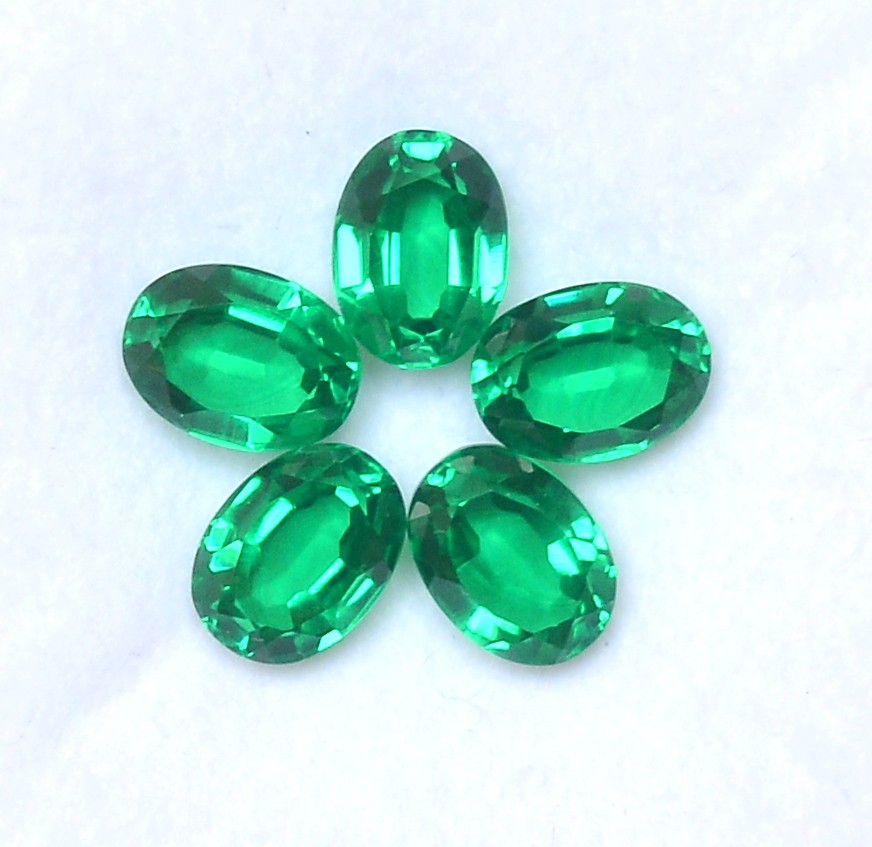 6×4 mm To 12×10 mm Emerald Color Lab Grown Oval Cut 01 Pcs Only Loose Gemstone