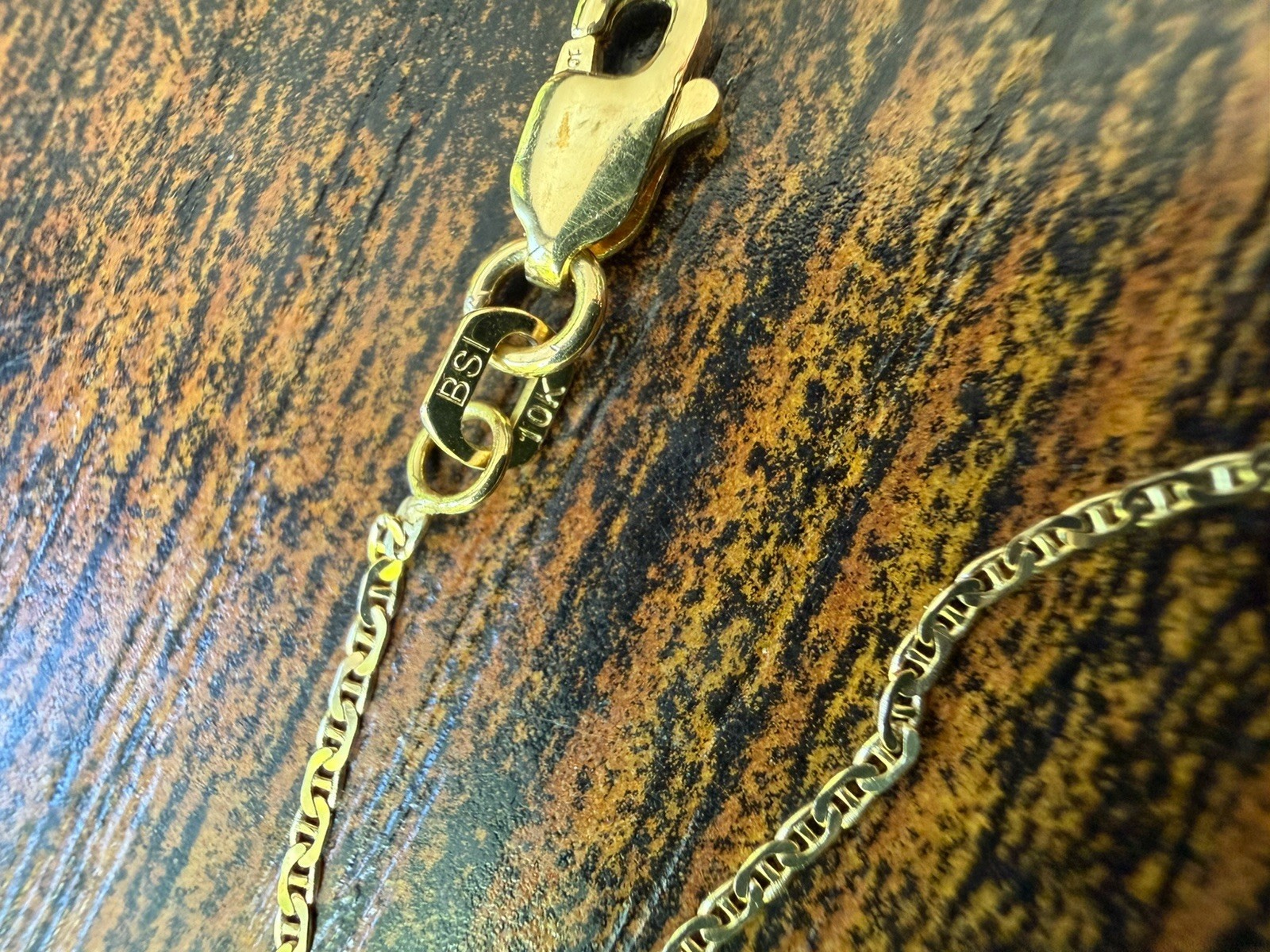 New! SOLID 10K Yellow Gold Mariner Link Bracelet 7 inches 1.2mm